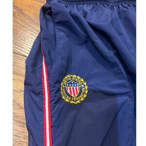 United States Soccer Federation Retro Vtg Lined Windbreaker Pants SM Drawstring